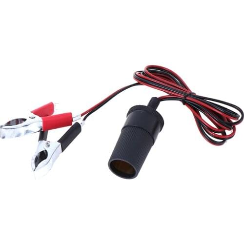 12V 150cm Car Cigarette Lighter Power Socket Adapter Battery to Terminal Clip-on Car Emergency Batery Line Cigarette Light Power