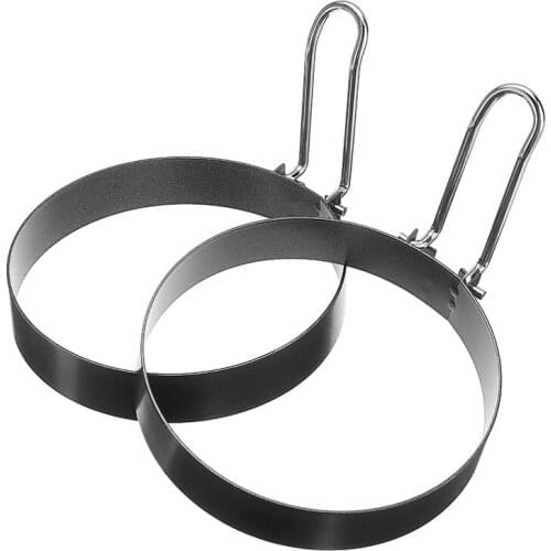 2pcs Egg Cooking Rings Stainlkess Steel Pancakes Fried Egg Molds Nonstick 8.9*1.7cm for breakfast muffins Making Supplies Round