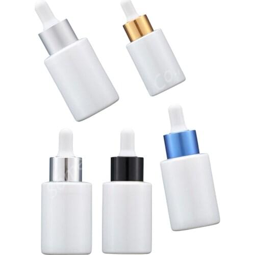 200pcs/lot Spot Goods High-grade Empty 30ml White Bottle with Dropper Cosmetics Essence Packaging Travel Glass Drop Bottles