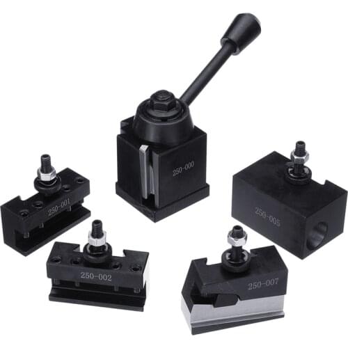 250-000 Mini Wedge GIB type Quick Change Tool post set. 1pc 250-000 tool post+5pcs tool holders, "ZHENGZHOU" brand