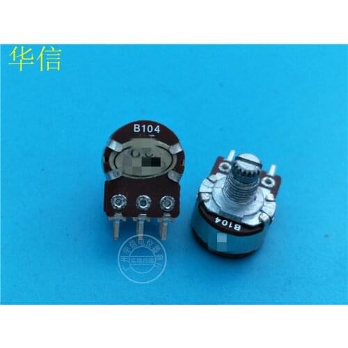 4pcs for HT 148-type Double Rotary Potentiometer B100K / With Midpoint Handle Length 10MM Flower Shaft B104
