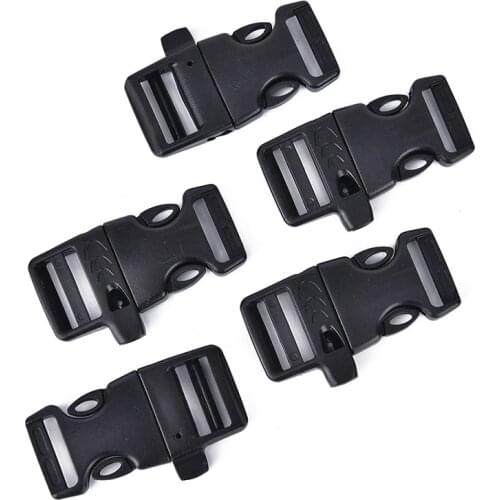 5Pcs/lot Paracord Emergency Contoured Survival Whistle Buckles Curved Side Release Buckles For Paracord Bracelet/Backpack