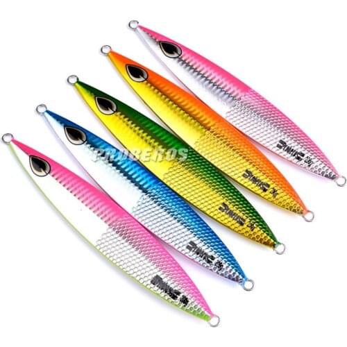 5PCS Slow Jig Glow Fishing Deep Sea Ocean Boat Rock Beach Metal Jigging Jigbait Spoon Lure baits 200g/17cm