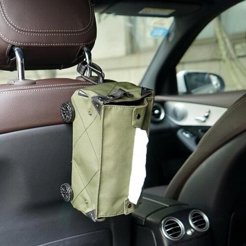 Car Tissue Box Cover Paper Holder Cover Car Accessories Camping Storage Box Waterproof Wear-resistant Folding Trolley