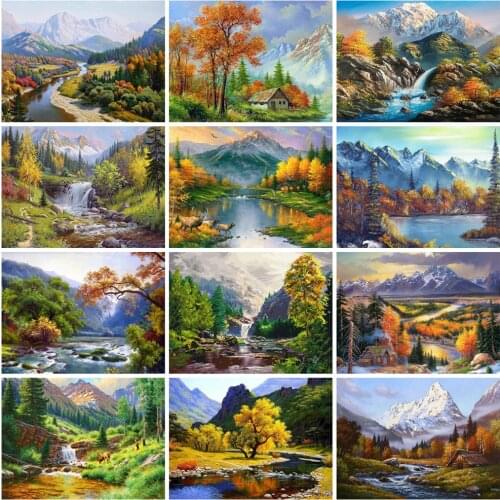EverShine Diamond Painting Natural Cross Stitch Diamond Embroidery Lake Picture Rhinestones Msaic Art Kits Landscape Home Decor