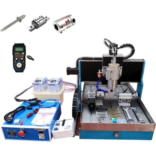 CNC router 6040 2.2KW water cooling spindle Square line rail USB 4Axis Metal Engraving Machine Ball screw 1605