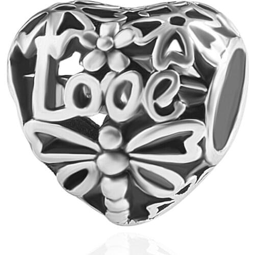 HPXmas Wholesale 5pcs/lot Heart Pattern Fits Original Charms Charm Fit Bracelet Accessories For Making Diy