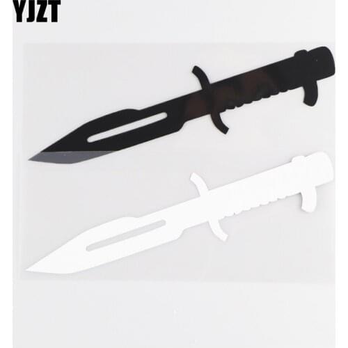 YJZT 6.1×16.4CM Creative Car Stickers Personalized Vinyl Body Decorative Pattern Military One Handed Dagger 20C-0035