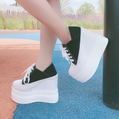 Womens Flat Platform Shoes 2021 Autumn Split Leather Casual Women Shoes Thick Sole Sneakers for Women Platform Shoes 13CM