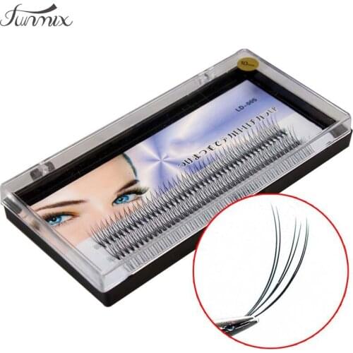 2017 FUNMIX Fake Eyelash Natural 6 Root Planting Grafted False Eyelashes Set Individual Maquiagem Fashion Type Total 129 Stock