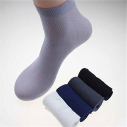 1 Pairs Mens Business Socks Thin Elastic Solid Color Summer Silk Socks Comfy Men Socks Comfortable High Quality 2019