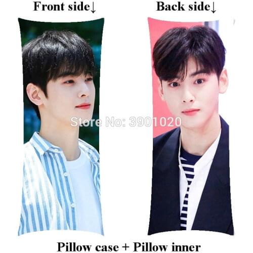 New Kpop boyfriend Cha EunWoo long size home body Pillow include inner girl gift hugging pillow Custom printing two sides
