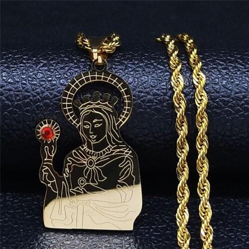 American Goddess Stainless Steel Necklaces Gold Color Necklace Chain Jewelry collar acero inoxidable NXS05