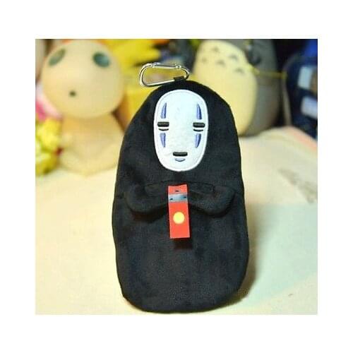 Ghibli Spirited Away Kaonashi No Face Pen Bag Plush Pencil Purse CASE & Clip New toy