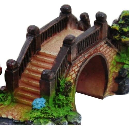 Durable Three-eye Bridge Mini Aquarium Decoration Figurine Simulation Bridge For Fish Tank Home Decor Multi-colored Fish Habitat