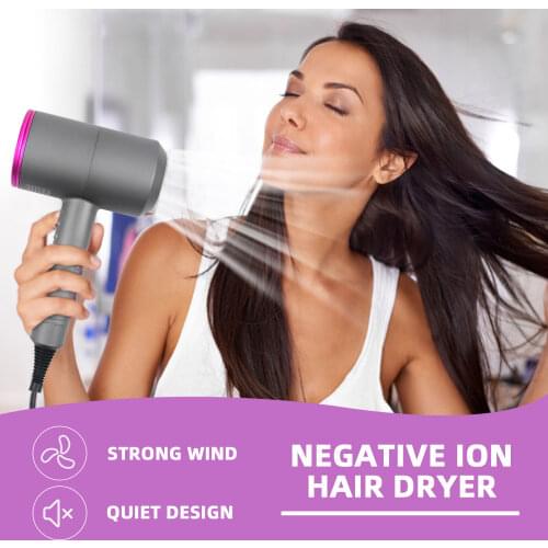 Professional Ionic Hair Dryer Hairdryer with 1 Diffuser 2 Concentrators for Home Salon Hairstyling Tool EU Plug