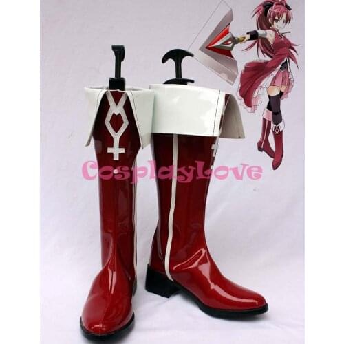 Newest Custom Made Japanese Anime Puella Magi Madoka Magica Kyoko Sakura Cosplay Shoes Long Boots For Halloween Christmas