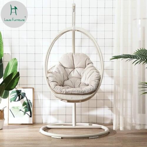 Louis Fashion Hanging Basket Nordic Manual Rattan Rocking Chair Adult Home Indoor Swing Balcony Lazy Man
