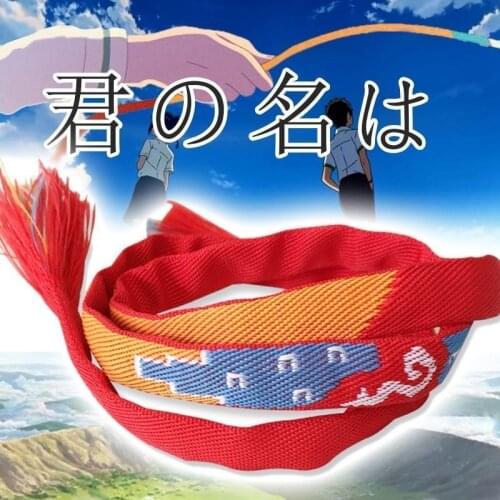 Japan Your Name Kimi no Na wa Miyamizu Mitsuha Lovers Bracelet Fabric Rope Chain Bracelets with Metal Buckle Jewelry Jewellery