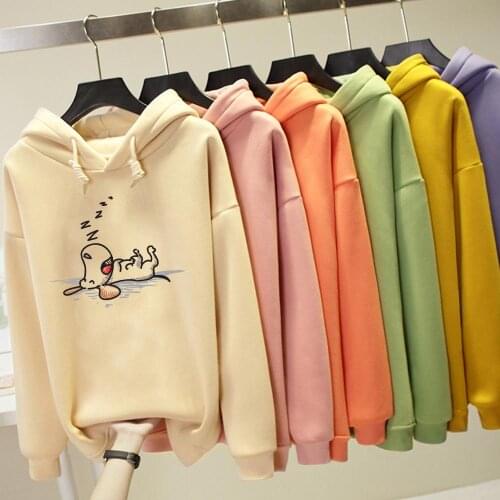 Sleeping Dog Cute Hoodies Pullover Oversized Sweatshirt Harajuku Hoodies Sweatshirts Women Long Sleeve Korean Casual Clothes Top