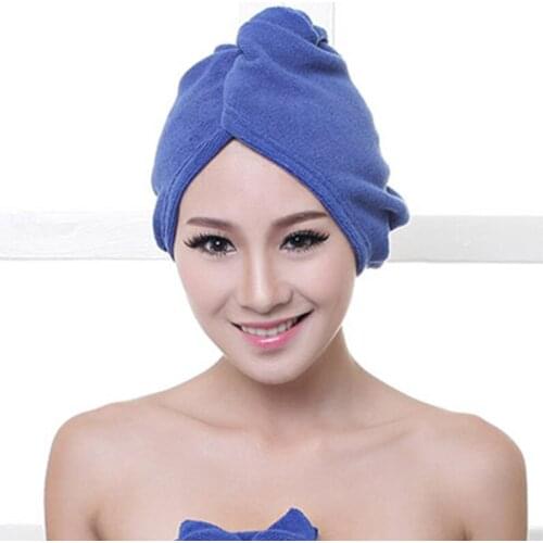 1PC Microfiber Hair Fast Drying Dryer Towel Bath Wrap Hat Quick Cap Turban Dry Quick Drying Lady Household Bath Tool