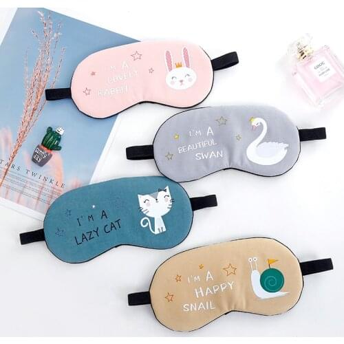 1pc Lovely Cartoon Sleeping Mask Eyepatch Eye Cover Cotton Creative for Eye Travel Relax Sleeping Aid Eye Patch Shading Eye Mask