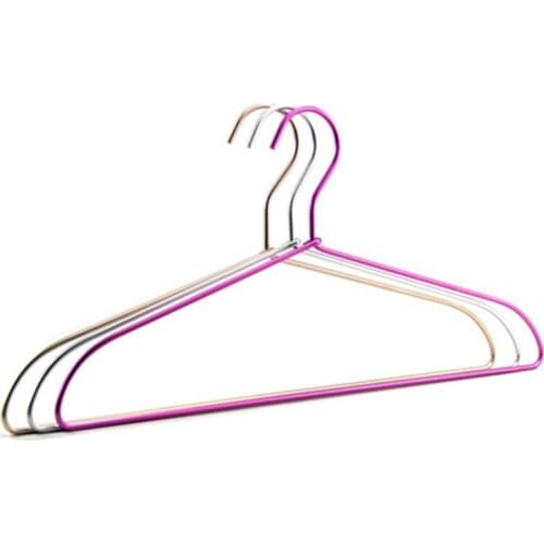 10 pcs/lot 41cm Aluminum Metal Clothes Hangers Adult Anti-skid Shoulder Seamless Clothing Hanging Household Laundry Drying Rack