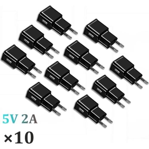 10pcs/lot 5V 2A EU Plug Wall Travel Charger Adapter For Samsung S9 S8 + S7 S6 S5 edge A30 A50 A70 J330 J530 A750 Xiaomi Huawei