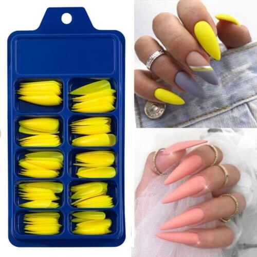 100pcs False Nails Extension Forms French Acrylic Nail Tips Press On Nails Gel Nail Polish Artificial Nail Sets Kits Tool 2021