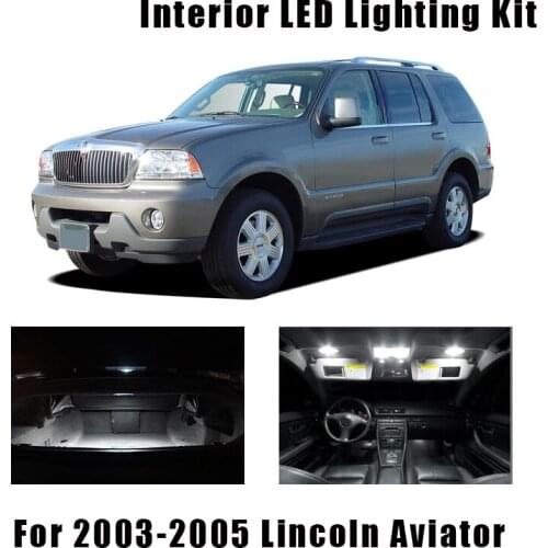 14pcs No Error White Canbus LED Car Interior Bulbs Kit For 2003 2004 2005 Lincoln Aviator LED Interior Map Dome Cargo Lights