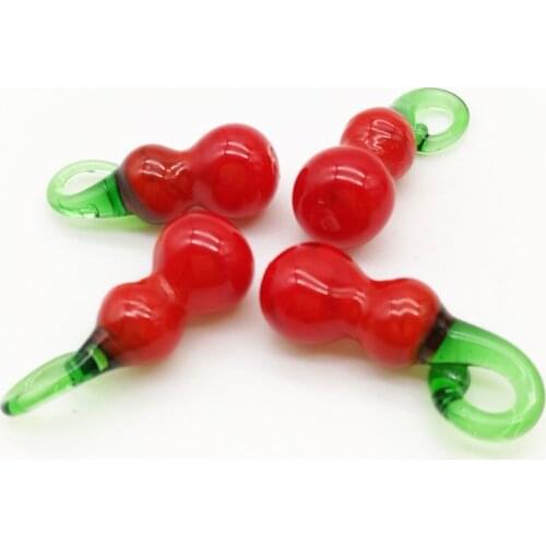 15 Pieces/Lot Handmade Cute Gourd Pendant Earring Accessories DIY Lampwork Beads Pendant Ladies Necklace Bracelet Pendant