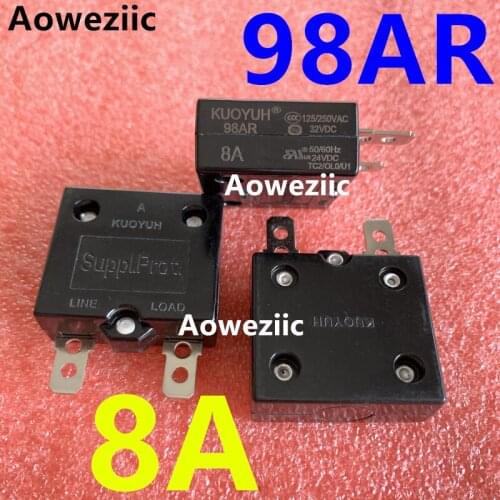 2Pcs KUOYUH 98AR 8A Breaker Automatic Reset Overcurrent Overload Protector Motor Protection Switch Leakage Protector Fuse