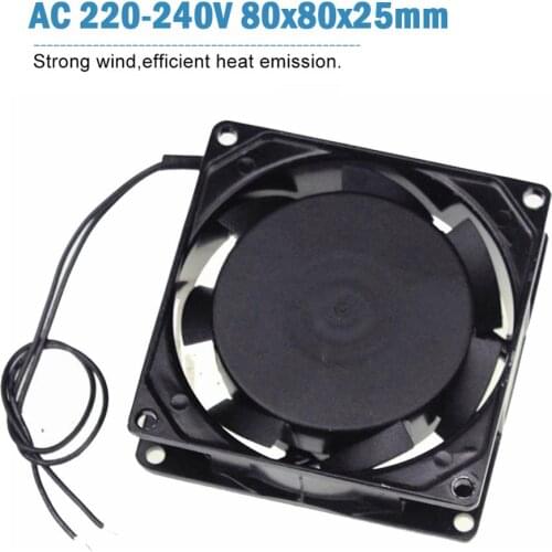 2pcs Gdstime AC 220V 240V 8cm 80mm 80x80x25mm Motor Brushless Computer PC Cooling Cooler Fan 2 wire 8025S