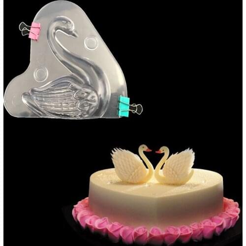 3D Swan Shoe Shape Plastic Chocolate Mould Polycarbonate Candy Jelly Mousse Mold DIY Baking Decorating Tools Gadget
