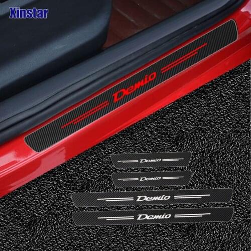 4pcs Carbon Fiber Car Door Sticker For Madza Demio