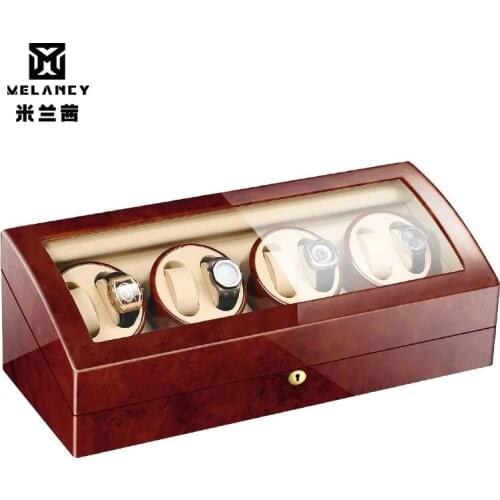 8+9 Automatic Mechanical Watch Winder Transparent Cover Motor Shaker Watch Holder Display Jewelry Watch Box Black Luxury UK PLUG