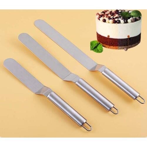 Baking Accessories Stainless Steel Cake Spatula Butter Cream Icing Frosting Knife Smoother Kitchen Pastry Cake Decoration Tools