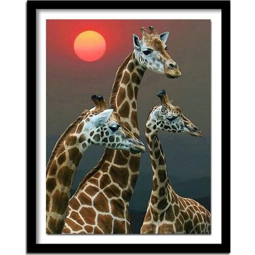 ARMYQZ Diy diamond paint on canvas 3d diamond painting cross stitch kit Giraffe diamond embroidery animal picture Craft