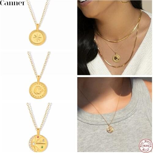 Canner 925 Sterling Silver Necklace Flower Lock Seashell CZ Stone Necklaces For Women Party Gifts Plata 925 Clavicle collares W5