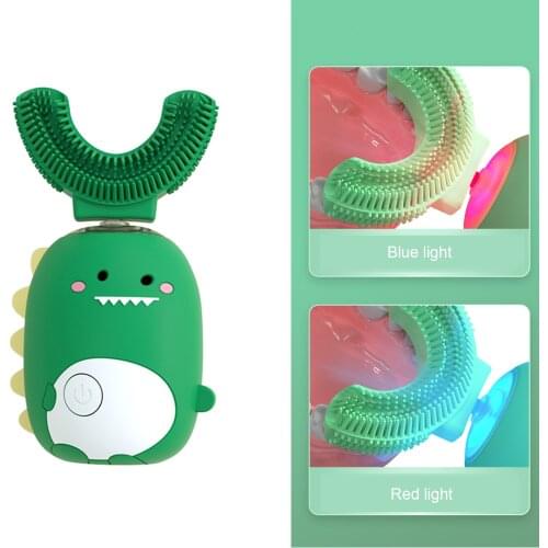 Automatic Ultrasonic electric toothbrush nano silicone u shaped waterproof IPX7 rechargeable wireless teethbrush children 3-9