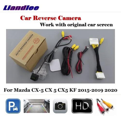 Car Rear View Reverse Backup Camera For Mazda CX-5 CX 5 CX5 KF 2015-2019 2020 / 28 Pin Adapter Cable For OEM Monitor HD CCD