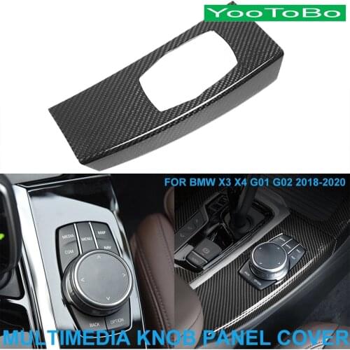 LHD RHD Car Styling Real Carbon Fiber Central Multimedia Panel Trim Cover Decorative Sticker For BMW X3 X4 G01 G02 2018-2020