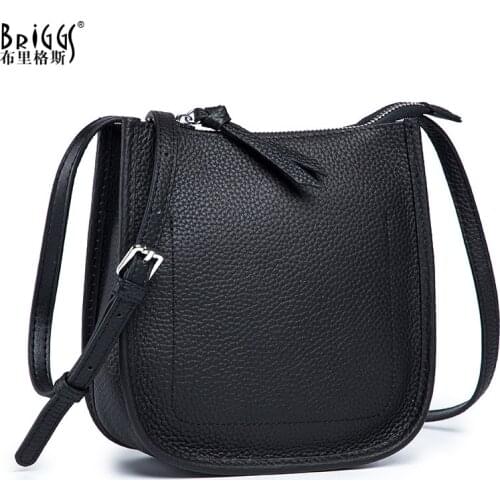 BRIGGS New 2021 Simple Style Women Shoulder Bag 100% Cow Genuine Leather High Quality Lady Crossbody Bag Fashion Small Handbag