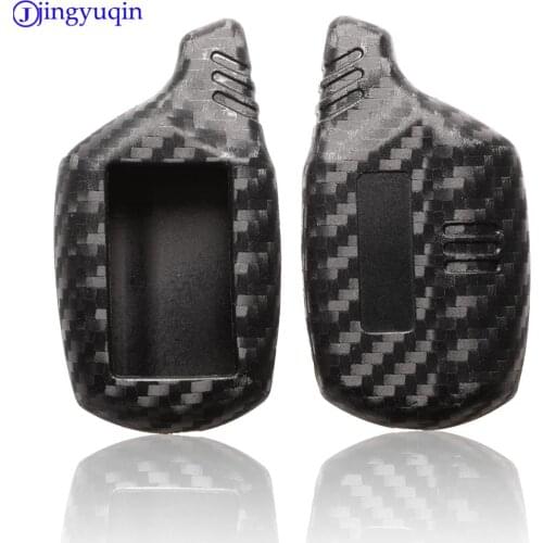 Jingyuqin 10p Key Cover B9/B6 Carbon Case for Starline B91/B61/A91/A61 KGB FX-5 Jaguar ez-one LCD Keychain Remote 2 Way Alarm