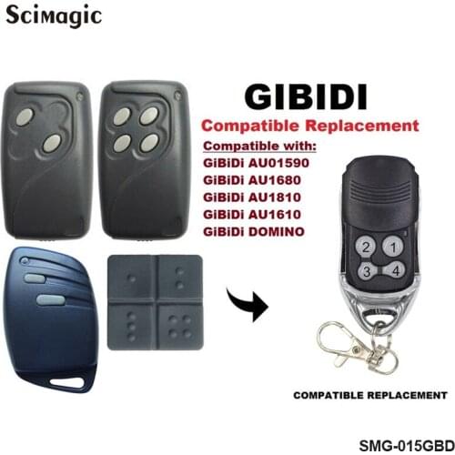 GiBiDi AU01590 / AU1680 / AU1810 / AU1610 / DOMINO compatible remote control, 4-channel 433,92Mhz Garage door remote control