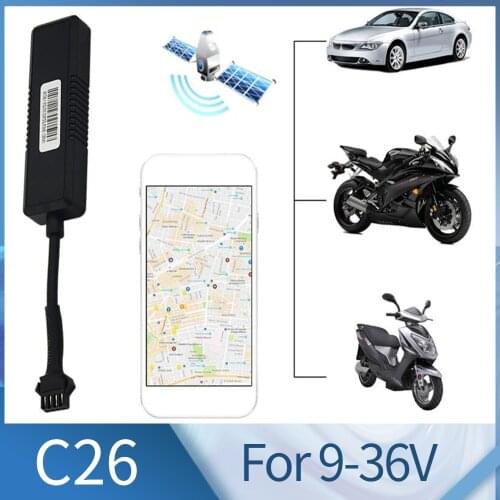 Global GPS Tracker C26 G900 Real Time Cheap Mini Vehicle Tracking Device for Car Motorcycle Online Software and APP