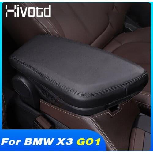 Hivotd Car Center Armrest Box PU Leather Cover Mat Interior Anti-Scratch Cushion Protection Accessories For BMW X3 G01 2018-2021