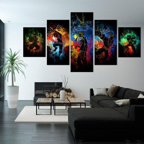 5 Piece HD Cartoon Pictures My Hero Academia Anime Poster Boku No Hero Academia Pictures Canvas Paintings for Wall Decor