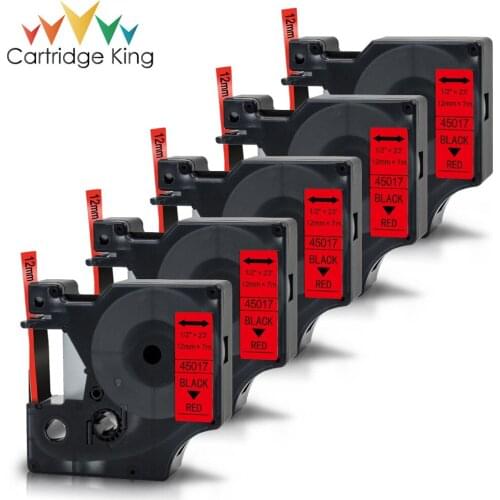 Cartridge King 45017 Compatible dymo D1 12mm Label tapes 45017 ribbon cassette for Dymo label manager LM 160 280 label maker