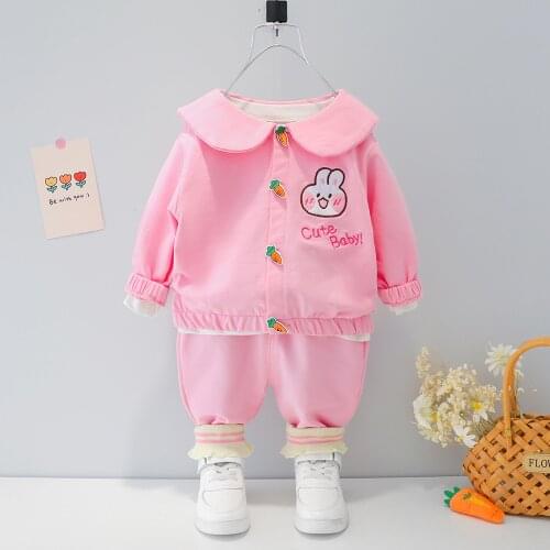 Baby Girls Clothes Set fall Spring Infant Clothing suits Children Clothes Long sleeve +Pant Rabbit print 2pacs Baby Sportswear